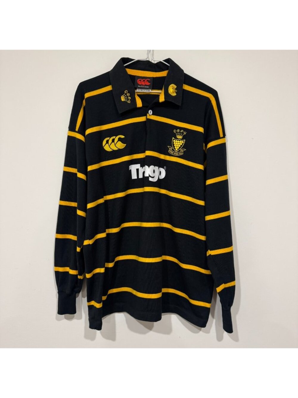 Vintage 2002-2003 Cornwall Rugby Union CRFU Long Sleeve Home Jersey Shirt L